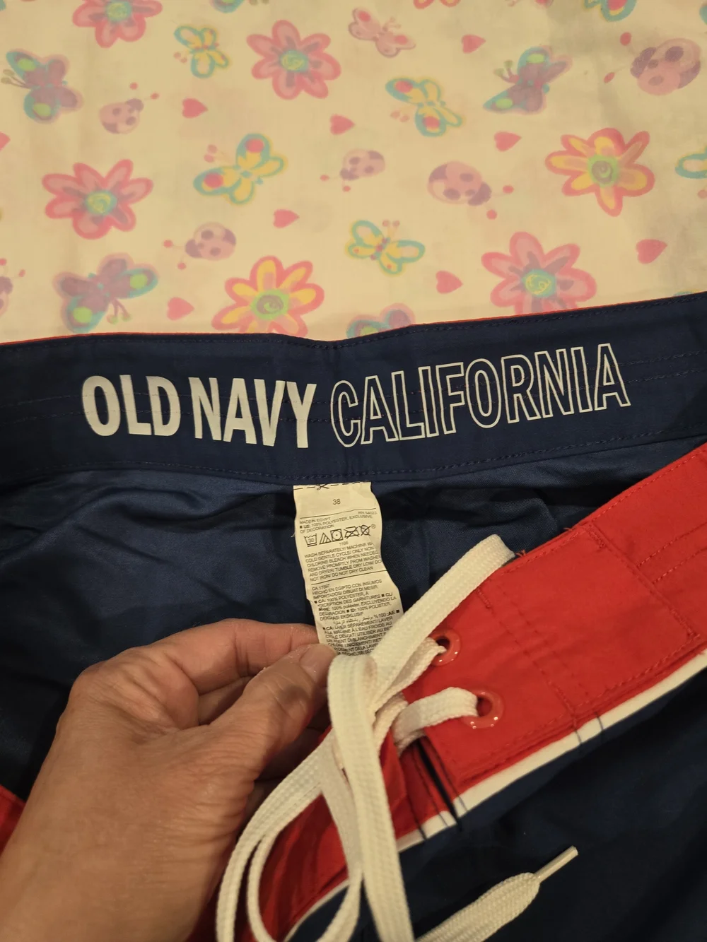*Old Navy* Men's Board Shorts - Navy & Red